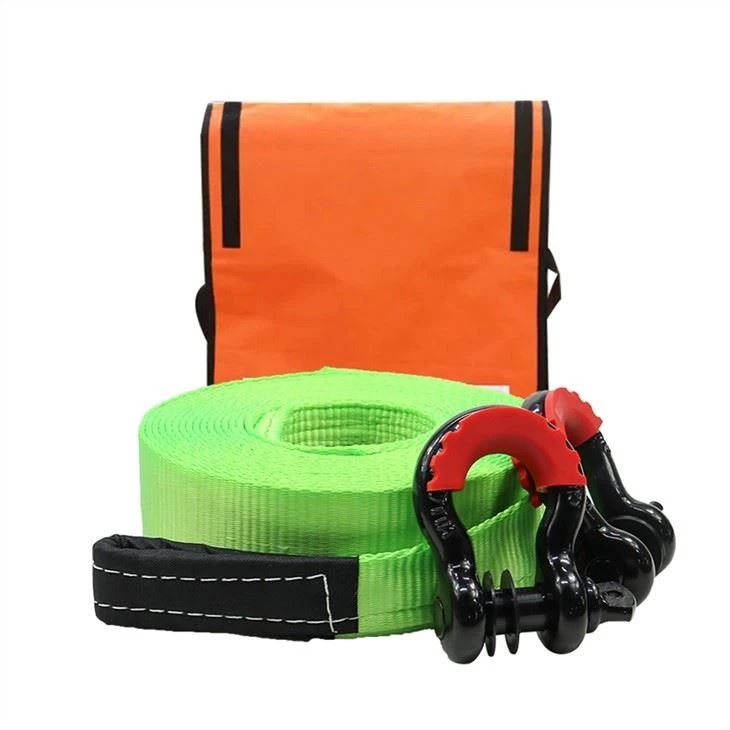 3'' Recovery Vehicle Car Tow Straps Custom High Visibility Industrial Grade Webbing